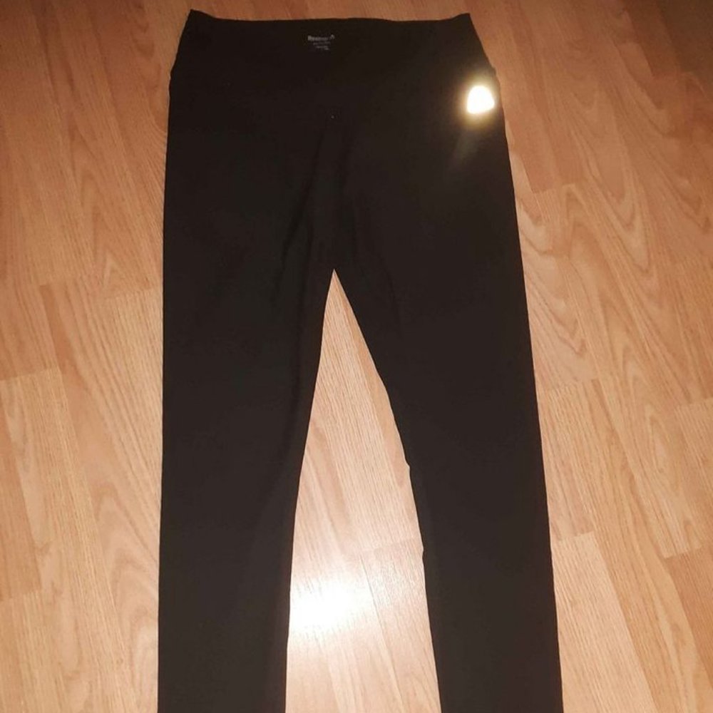 Reebok Women's Black Active Leggings w/White Logo